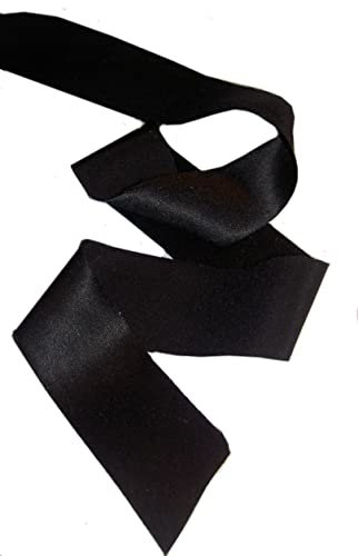 1 lfdm Seiden Schrägband ca.30mm Schwarz ungefalzt Crepe Satin 12.5
