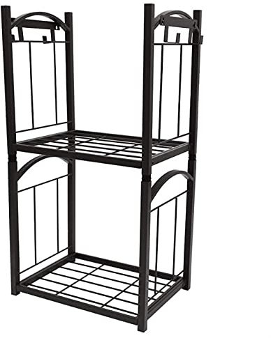 XXXXW Praktisches Design 2 Schichten Eisen Brennholz Rack Brennholz Kamin Werkzeug Rack Indoor Outdoor Inhaber Inhaber Inhaber Küche Brennholz Lagerung Feuerstellenzubehör
