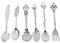 Ensemble de Cuillères et Fourchettes, à Thé Mini Fourchettes en Métal Style Royal Vintage Réutilisables Accessoires Cuisine pour Argent Couverts Cuillère Dessert Café Glace Fruits Fourchette