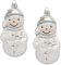Thüringer Glasdesign Christbaumschmuck Schneemann Set (2 Stück) 11 cm aus Glas - Weiß/Silber