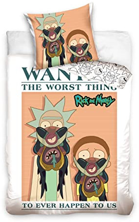 Carbotex Rick and Morty - Bettwäsche 135x200 + 80x80 cm