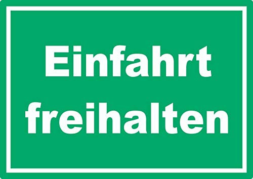 Einfahrt freihalten Aufkleber grün-weiß A5 (148x210mm)