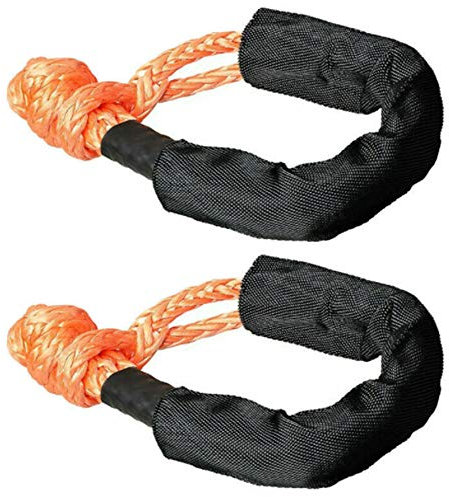 TOTMOX 2 pièces cordes de remorquage à manille souple pour camion ATV Marine, sangles de récupération extérieures monobloc, noir/rouge/vert/Orange/bleu