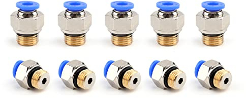 SNS 10 Stück Steckverschraubung Pneumatik Steckverbinder Schnellsteckverbinder Push In (G 1/4 x 6mm) Zylindrischem Gewinde SPC6-G02