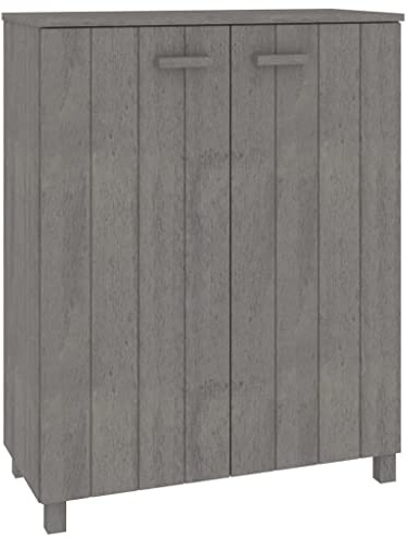 vidaXL Shoe Cabinet HAMAR Light Grey 85x40x108 cm Solid Wood Pine