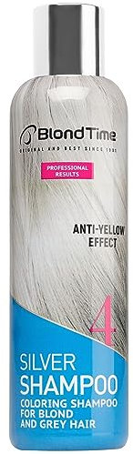 Blond Time Anti-Gelb-Shampoo | Shampoo für graues, weißes oder hellblondes Haar | Silbereffekt | Blaues Shampoo | 200ML