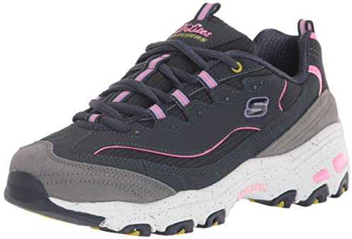 Skechers Femme D'Lites Basket, Navy Multicolour, 36 EU