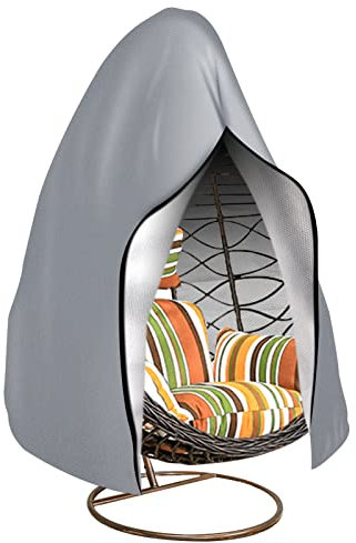 MI CASA Hängesessel Abdeckung Wasserdicht Abdeckplane Abdeckung für Hängesessel mit Gestell Schutzhülle für Gartenschaukel, UV-beständig Schwerlast Hängekorb Schutzhaube Wetterschutzhülle - grau