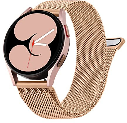 Vancle Armband für Samsung Galaxy Watch 4 Armband 40mm 44mm Damen Herren,Metall Mesh Edelstahl Ersatzarmband 20mm Uhrenarmband für Galaxy Watch 4 Classic 42mm 46mm(Roségold)