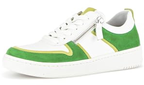 Gabor Damen Low-Top Sneaker, Frauen Halbschuhe,Wechselfußbett,Best Fitting,schnürschuhe,schnürer,Turnschuhe,Latte/Limette/Verde,37 EU / 4 UK