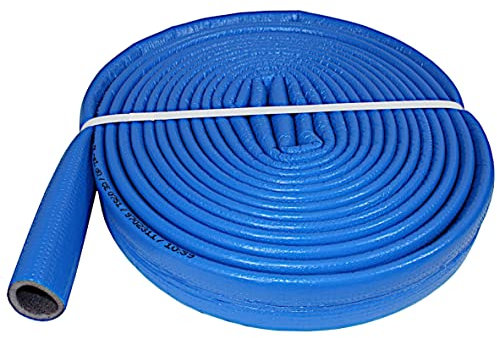 10 m Rolle PE-Rohrisolierung Isolierschlauch Blau | Schutzschlauch Heizungsrohr Isolierung mit Schutzhaut | Rohr Dämmung Schlauch Rohrdämmung Warmwasserleitung Heizung (Innendurchmesser: 28mm)