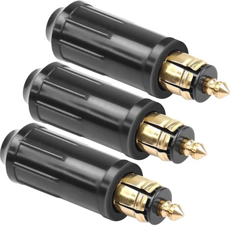 CERRXIAN 3PSC DIN-Hella-Stecker, europäisch, 12 V, DIN-Zigarettenanzünder-Adapter, kompatibel, DIY-Hella-Reparaturstecker mit Motorrädern
