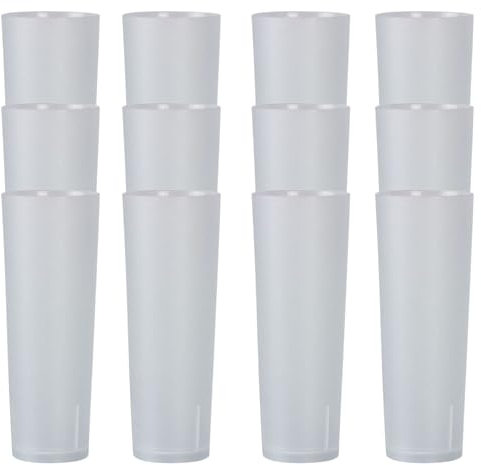 Parence.- Lot de 20 Verres Tubes en Plastique Dur Réutilisable - 33cl / Grande Contenance, Tous Type de Boisson, Anti Casse
