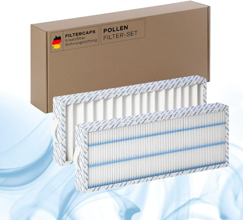 FILTERCAPS Filter für Pluggit Avent P310, Ersatzfilterset G4+F7, Ersetzt APFG4F7-310, Luftfilter für KWL-Lüftungsanlage, Wohnungslüftung, 412x159x48 mm