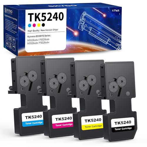Skydo TK-5240 Toner Kompatibel für Kyocera TK5240 Toner für Ecosys M5526cdn M5526cdw P5026cdn P5026cdw (TK-5240K, TK-5240C, TK-5240M, TK-5240Y, 4er Pack)