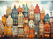 MISITU Art Jigsaw Puzzle 1000 Pieces for Adults Challenging Game Home Decor Jigsaw Puzzles for Children - Colorful City - 20x28 Inches