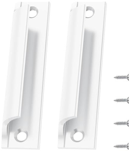 SHIQUAN Maniglia per Porta Scorrevole,2 pz Alluminio Cassetto Curvo Maniglia Pull,Maniglia per Porta Scorrevole,Maniglia Per Porta Del Balcone,Con viti adatte per portefinestre,finestre(bianco)