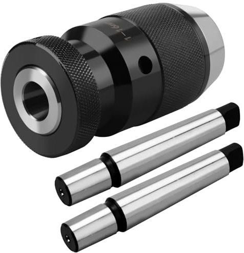 Schnellspannbohrfutter B16 Bohrfutter 1-16 mm, B16 Bohrfutter Mk2, Schnellspanner Bohrfutter Adapter, für Drehbank-Bohrfutter Festziehen,Drehmaschine Bohrmaschine mit 2 Mk2 Kegeldorn