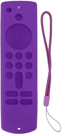 OUKENS Stick-Fernbedienungshülle, Silikonhülle Für Fire TV Stick, rutschfeste Silikon-Schutzhülle Mit Umhängeband Der 3. Generation(Lila Anzug)