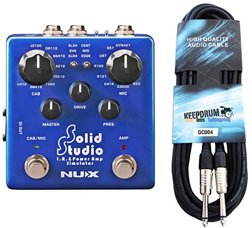 NUX NSS-5 Solid Studio IR-Loader Amp-Simulator + keepdrum Instrumenten-Klinkenkabel