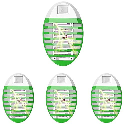 Queath Mückenlampe 4 Pack, geeignet für Zuhause, Küche, Schlafzimmer, Esszimmer, Elektrischer Insektenvernichter,Elektrisches Moskitonetz,Mückenschutz Steckdose, Fliegenfalle für Zuhause