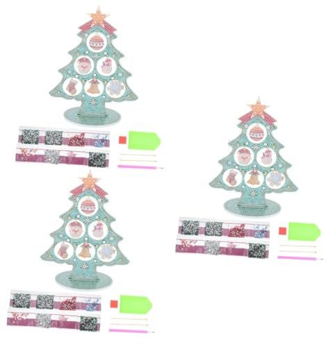 TOPBATHY 3 Sätze Ornamente acrylbilder dekoration schlafzimmer emlyn Feiertags-Diamant-Kunstdekor Vollbohrer Diamantkunst interessanter Diamantbausatz handgefertigtes Diamant-Kit Segeltuch
