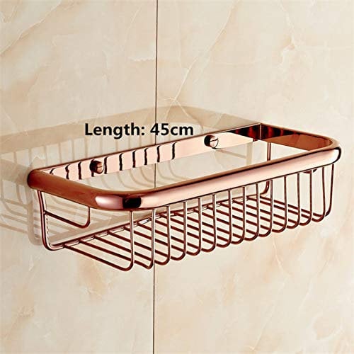 Badezimmer-Dusch-Caddy mit Kupfer-Badregal zum Einsetzen von Bolzen, Roségold