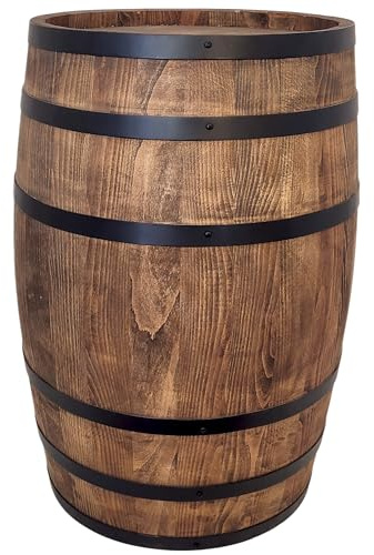 weeco Dekoration Holzfass – Rustikales Fassmöbel für Bars, Restaurants, Hotels – Dekoratives Weinfass für Menüpräsentation, Getränkeservice oder Whisky Ausstellung - 80x50cm (Wenge)