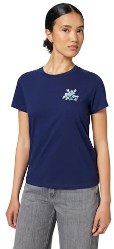 Levi's Damen The Perfect Tee T-Shirt, Vicki Floral Bw Embr, S