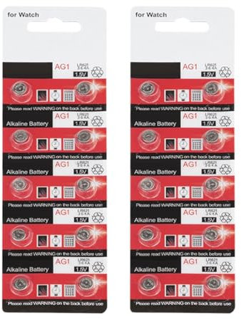 HINAYOSAN Lot de 10/20 piles bouton AG1/LR621 - Longue durée de vie - 1,5 V - Pour montres et petits appareils électroniques