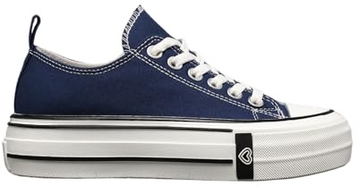 IVACHY Fashionable Women’s Platform Canvas Sneakers Classic Casual Chunky Thick-Soled Shoes Size UK