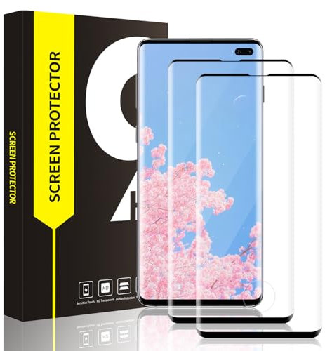VSEER 2 Stück für Panzerglas für Samsung Galaxy S10 Plus Schutzfolie, 3D Full Screen Samsung S10 Plus Displayschutzfolie, Ultraklarem Anti-Fingerprint Anti-Staub Schutzglas für Galaxy S10 Plus Folie
