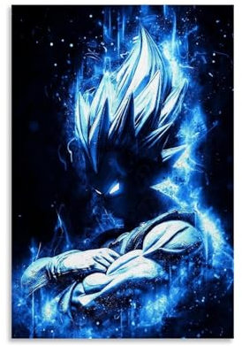 KPYHLXZE Vegeta Super Saiyan blaues Poster, dekoratives Gemälde, Leinwand, Wandposter und Kunstdruck, modernes Familienschlafzimmer, Dekor-Poster, 40 x 60 cm