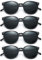 Dwenarry Black Sunglasses Womens Retro Small Round Sunglasses Multipack Funky Festival Glasses Set,4 Pack