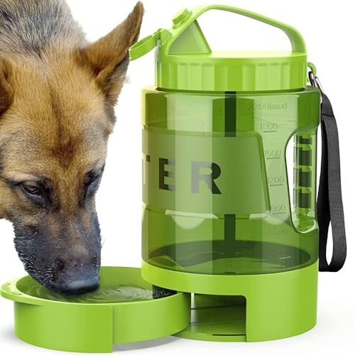 lesotc 2200 ml Water Bottle for Dogs, Portable XXL Extra Large Dog Drinking Bottle for Travel - Camping & Travel for Large Dogs (Army Green)