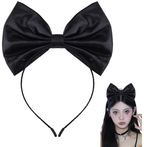 Serre-Tête Noir Avec Nœud Pour Femmes Filles Bandeau D'halloween Pour Cheveux Pour Femmes Accessoires De Cheveux D'halloween Pour Cheveux Fins Épais Bandeau Noel Pour Femmes Filles
