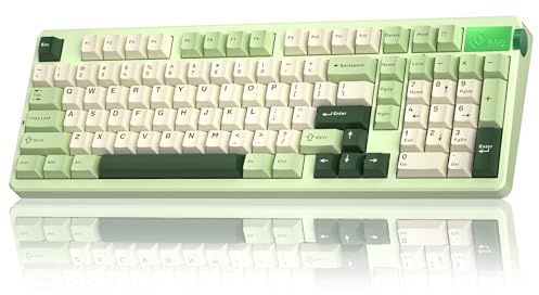 LEOBOG A98 Kabellose Creamy Mechanische Gaming-Tastatur mit | 96% Tri-Mode BT5.0/2.4GHz/USB-C, Dichtungsstruktur, Hot Swappable, PBT-Tastenkappen, RGB-Hintergrundbeleuchtung