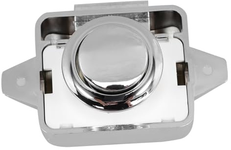 Gatuida Loquet De Porte à Bouton-poussoir Pour Camping-car, Verrouillage Armoires Intérieures, Alliage Zinc Et Abs Chromé, Serrure Tiroir Sécurisé Pour Véhicules De Loisirs, Usage Quotidien