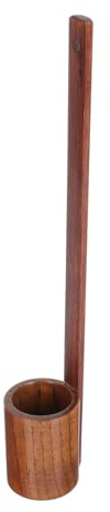 DECOMELODY Vintage Wooden Wine Ladle with Long Handle Japanese Style Bamboo Scoop for Wine Soup and Sauce Serving Craftsmanship for Home Hotel and Restaurant Use