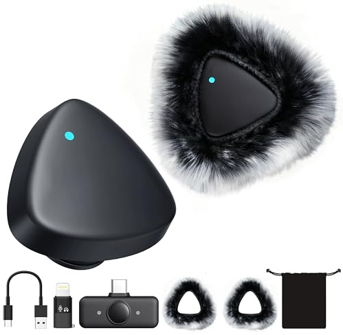 ByteWave Micro cravate sans fil pour iPhone Android, mini microphone Bluetooth avec réduction du bruit, idéal pour Vlog, TikTok Content Creator Equipment