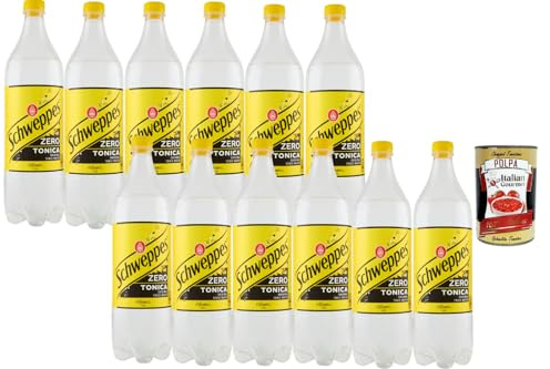 Italian Gourmet Tonic Water Zero 12×1 L – Zuckerfreies Tonic Water für Cocktails, Longdrinks & Erfrischung im Großformat + Italian Gourmet Polpa