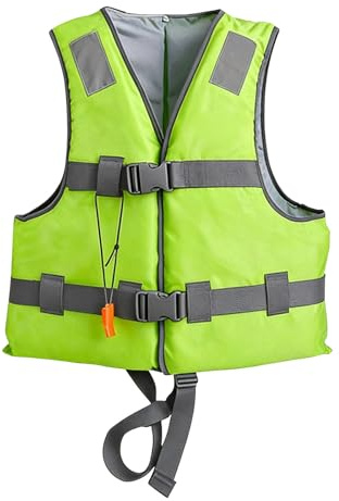 Gilet de sauvetage professionnel pour adultes, activités de plein air telles que le bateau, la natation, veste d'eau légère avec aide à la flottabilité (vert, XL)