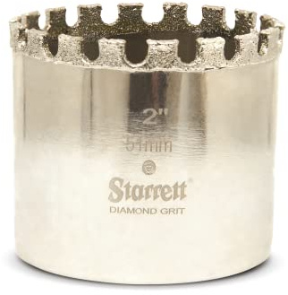 Starrett Diamond Grit Hole Saw - D0200 Ceramic and Tile Drill Cutter - For Brick Glass Marble Slate Stone Porcelain - 51mm (2 inch)