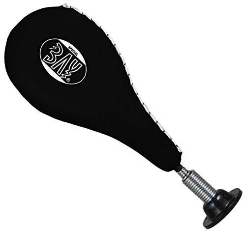 BAY® Fun Wand-Schlagpolster mit Feder, SCHWARZ - Schlagkissen, Boxbirne, Speedball, Doppel Single Mitt, schwarz rot Wandboxkissen Wandboxpolster Boxpolster Wand Boxkissen Mauer