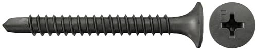fischer Tornillo de montaje rápido 3,5 x 55, tornillo especial con punta de perforación, cabeza de trompeta, rosca fina y accionamiento Phillips PH, para montaje de placas de yeso en perfiles
