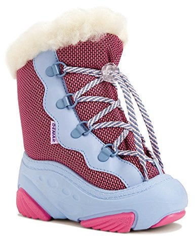 DEMAR Kinder Winterstiefel mit Wolle gefüttert SNOWMAR (24/25, blau/rosa)
