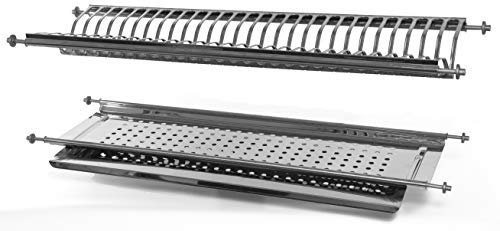 Escurreplatos con integrado con casquillo de muelles de 76 ml acero inoxidable Made in Italy