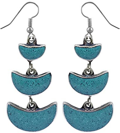 Türkis-Edelstein Tropfen Ohrring für Damen Versilbert Handgefertigter Mode Schmuck Designer Ohrringe für Geschenke