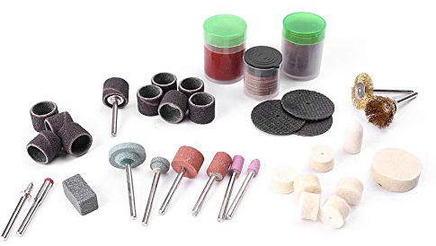 NUZAMAS 105 Pieces Rotary Tool Accessories Kit, 1/8(3.2mm) Shanks Cutting, Grinding, Sanding, Sharpening, Carving and Polishing Tools