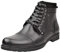 Jamron Uomo Vera Pelle Occidentale Vintage Derby Stivali Cerniera Lampo Stivaletti Nero SN01730 EU40